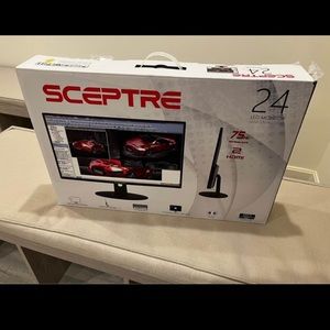 Sceptre DUAL Computer screen LCD monitor holder cord free arms Black stand